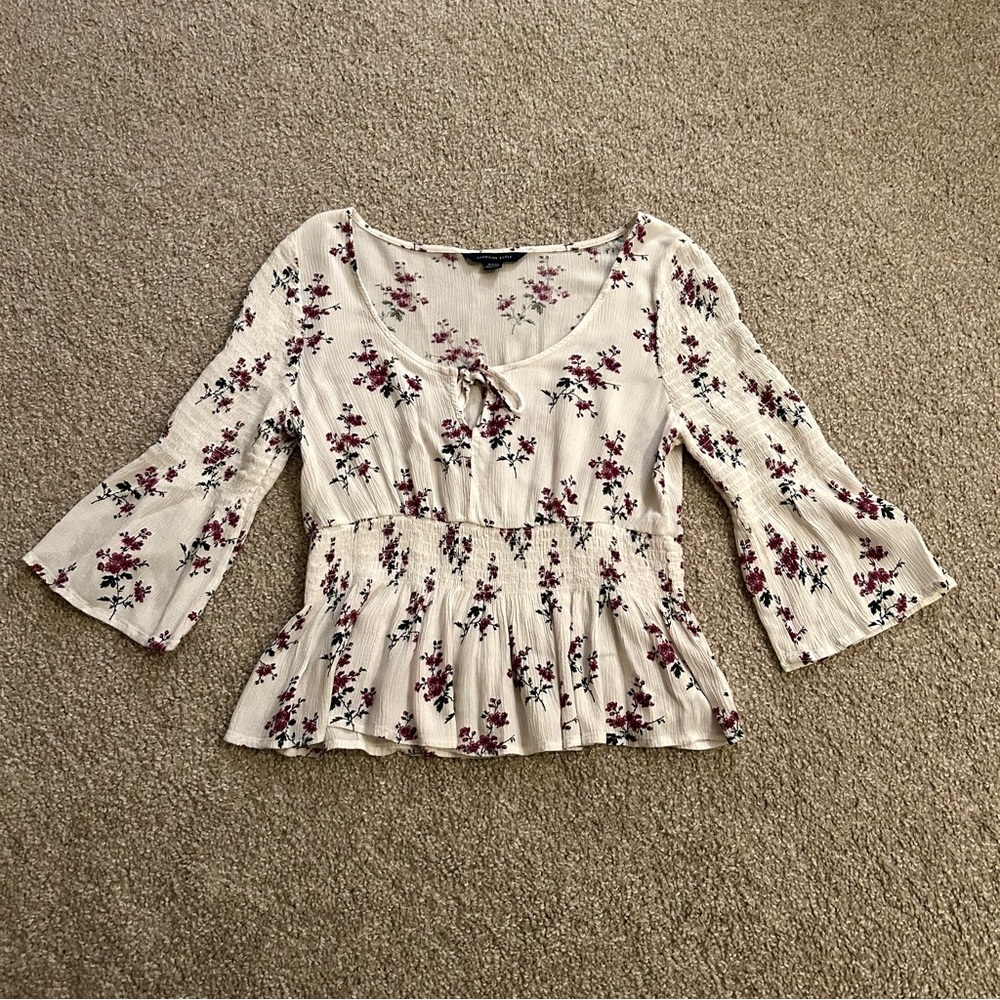 🌟 Floral American Eagle Shirt 🌟